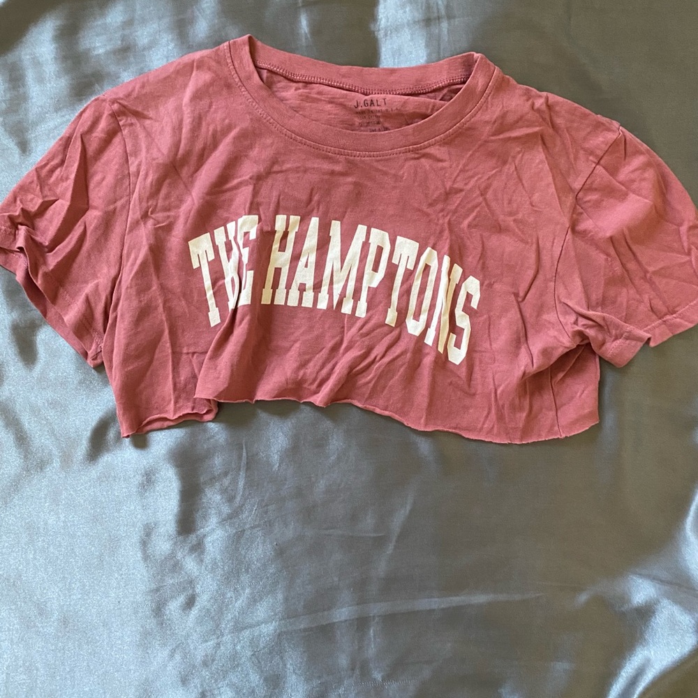 J. Galt Hamptons cropped tee in pink, small